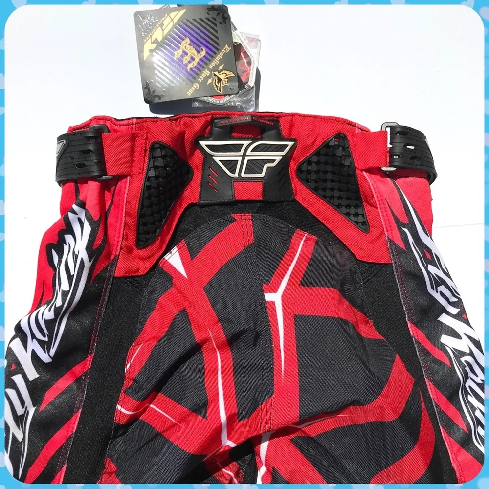 New FLY RACING Red Black Motocross Pants Motor Sports Gear Unisex Size 28 S